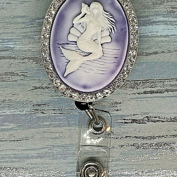 Mermaid Fancy Purple Badge Holder Nurse Teacher - Picture 3 of 9
